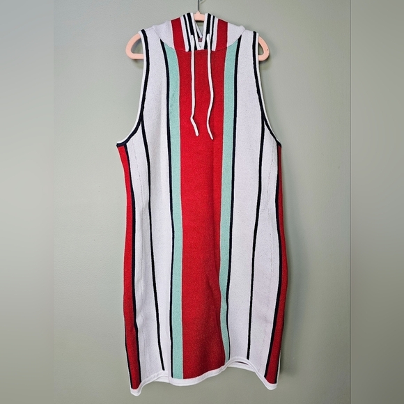 Daily Practice x Anthropologie Sleeveless Mini Dress Hoodie, Ivory & Red - Picture 5 of 7